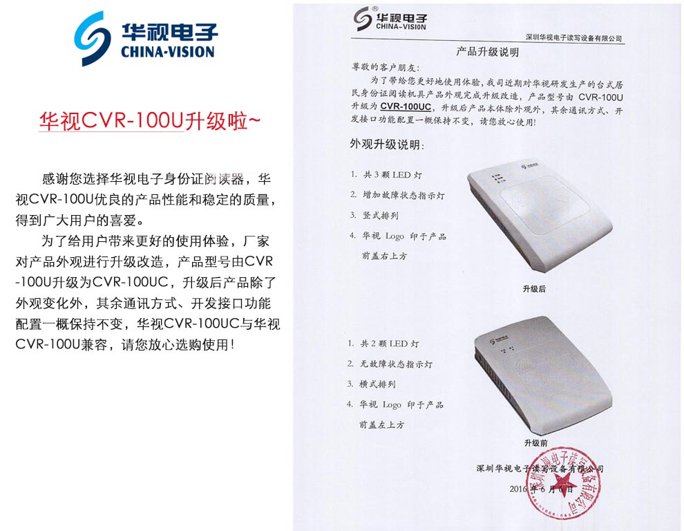 华视CVR-100UC升级特别说明! 华视CVR-100UC升级特别说明!